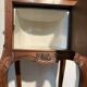 Pair of antique bedside tables with marble top and ceramic niche