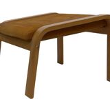 Vintage ikea poang tan leather cantilever footstool ottoman design