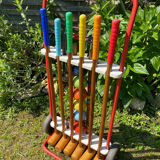 Vintage wooden croquet game