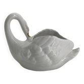 Vintage pot holder/empty pocket Swan in white ceramic