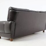 Czech Brown Leather Sofa, 1970s