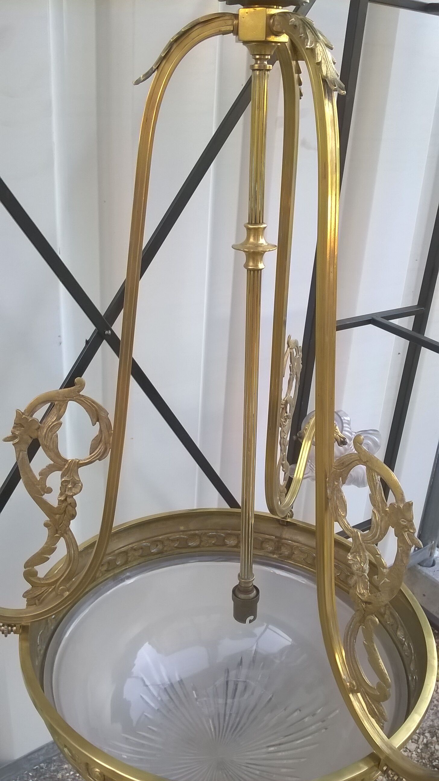 Brass Chandelier And Glass Paste Napoleon III