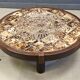 Round Vallauris ceramic coffee table by Barrois, 1960s