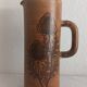 Pichet, vintage stoneware vase from Vallauris – Fonck & Matéo, thistle decoration from the 1970s.