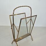 Bronze and brass faux-bamboo magazine rack by the Baguès house.