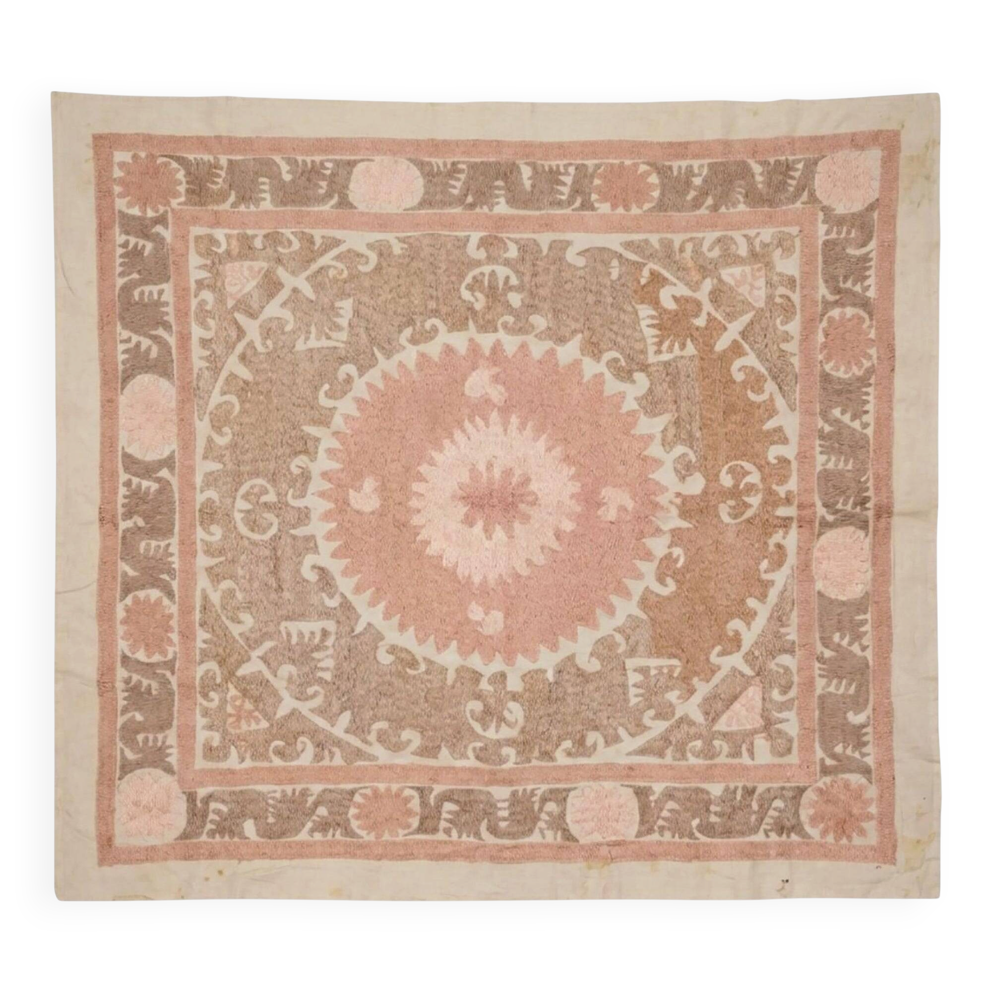 Vintage hand-embroidered tablecloth 124x143 cm