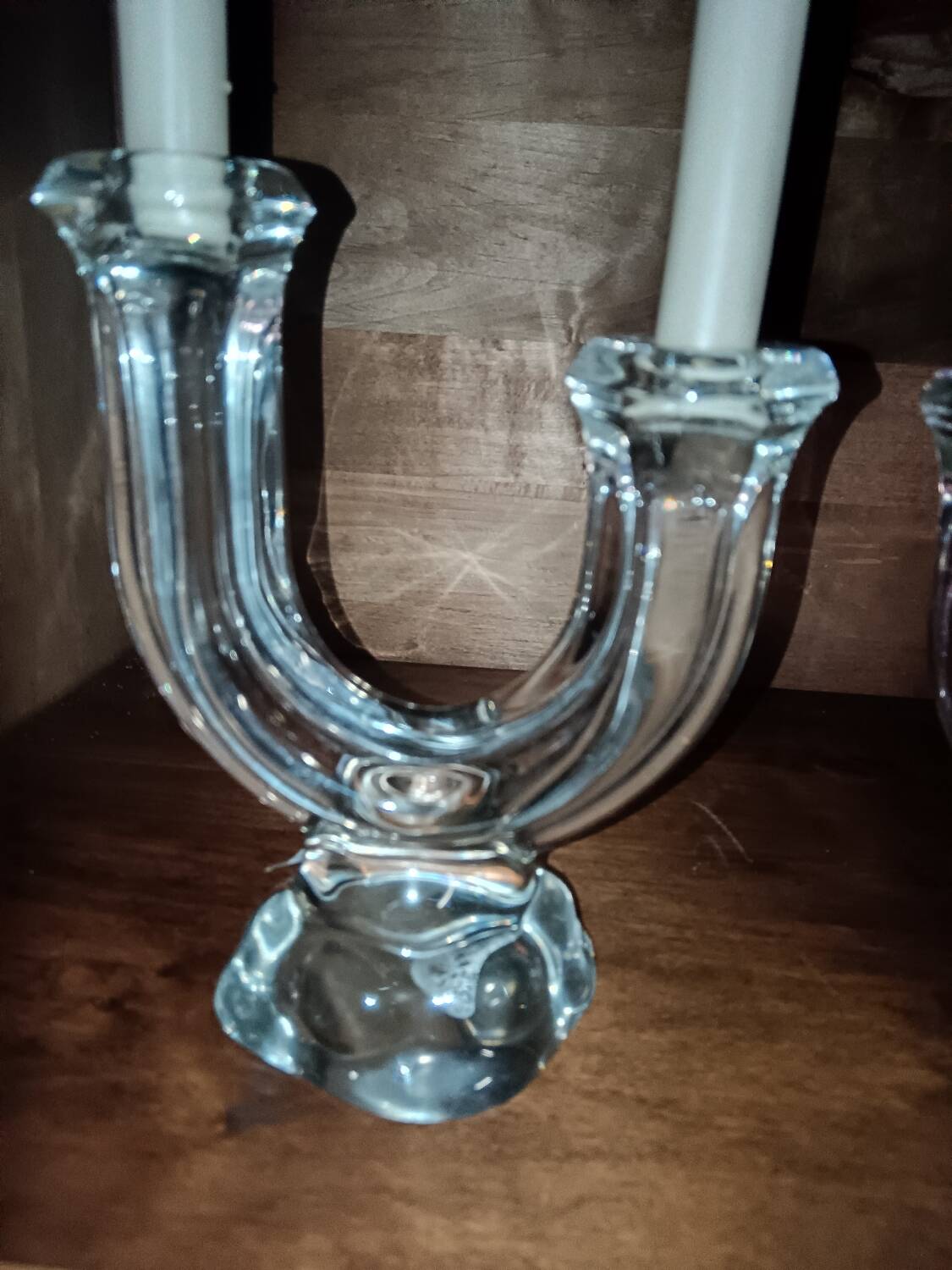 Pair of crystal candlesticks from Vannes.