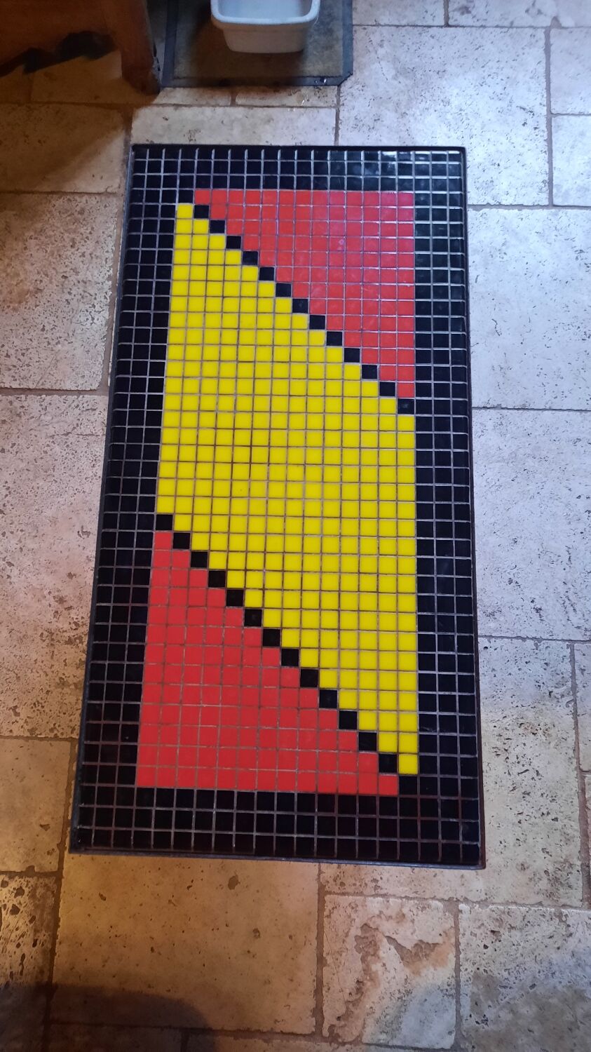 Metal coffee table and tiles year 50