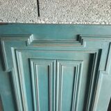 Pair Old Patinated Door Blue Aubusson Wooden Door Deco