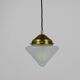 Up to 7 Art Deco brass pendant lights with conical glass shades, Vienna 1930s.