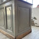 XXL walnut trade counter with multiple drawers