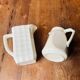 A pair of vintage ceramic jugs from the 1950s.