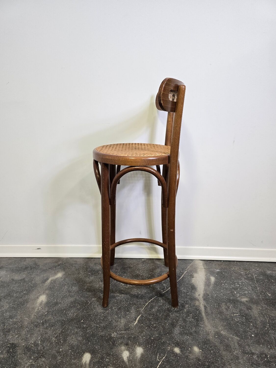 Bentwood Bar Stool with Cane Seat & Back