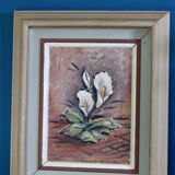 "Oil on Norwegian canvas from the mid-century 'Peace Plant' by Arvid Nilsson (1913-1976) - framed"