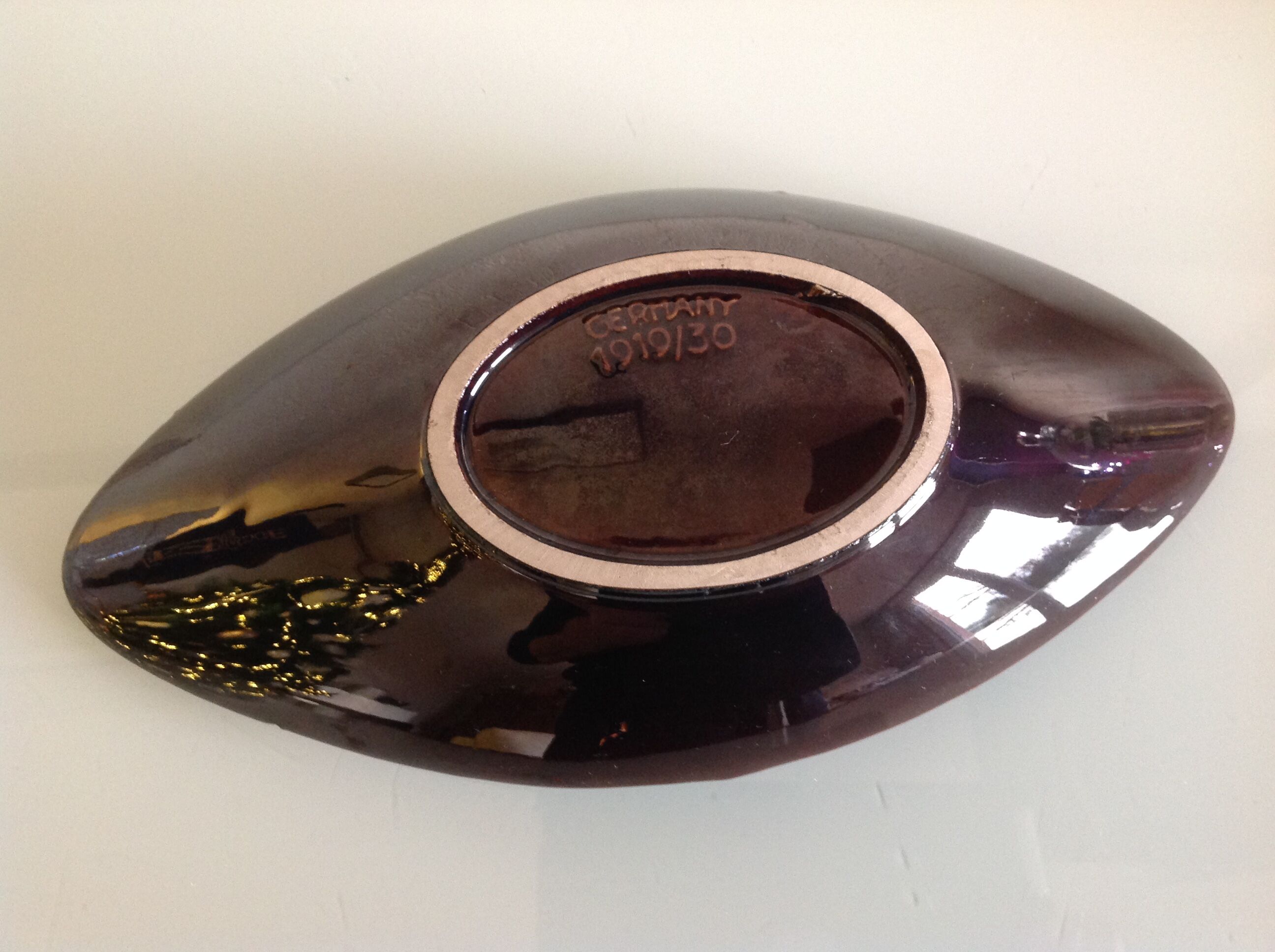 Empty pocket in chocolate color cermal by Jasba / vintage 60s-70s