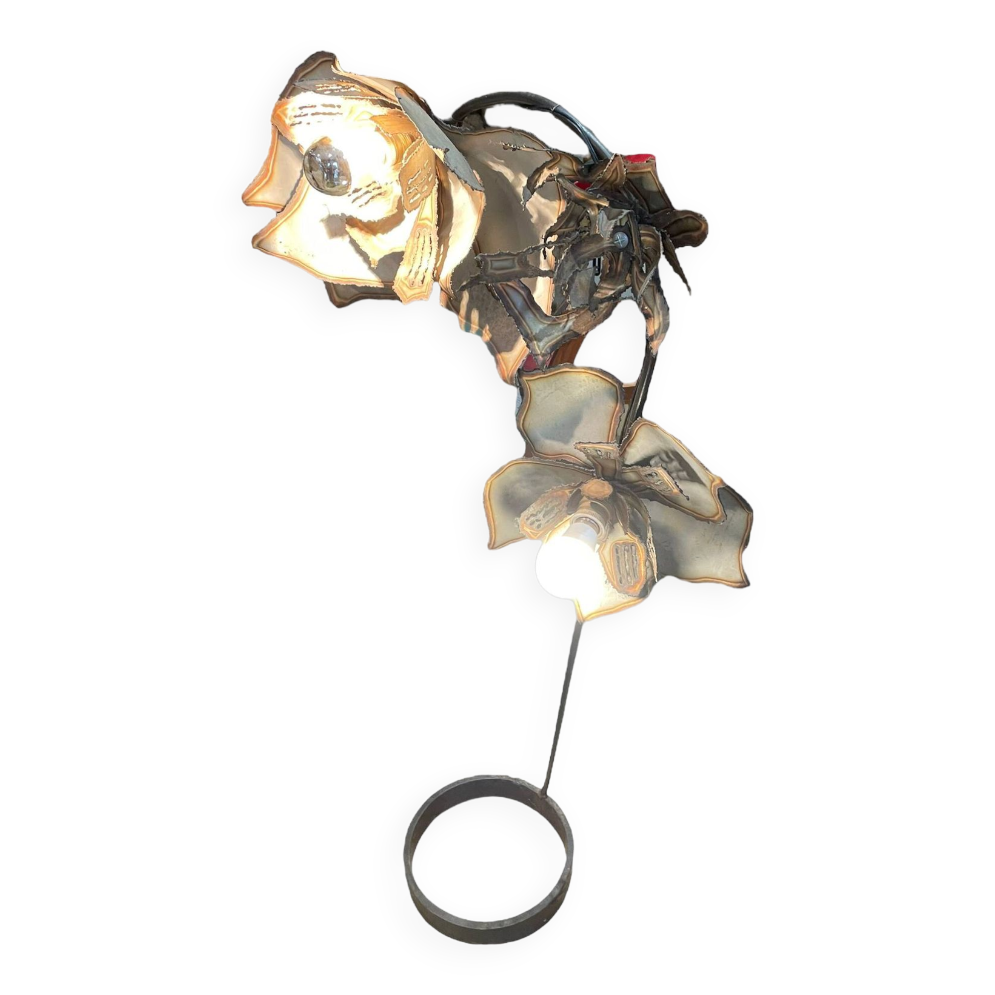 Metal flowers floor lamp