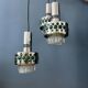 Vintage space age massive green waterfall pendant light