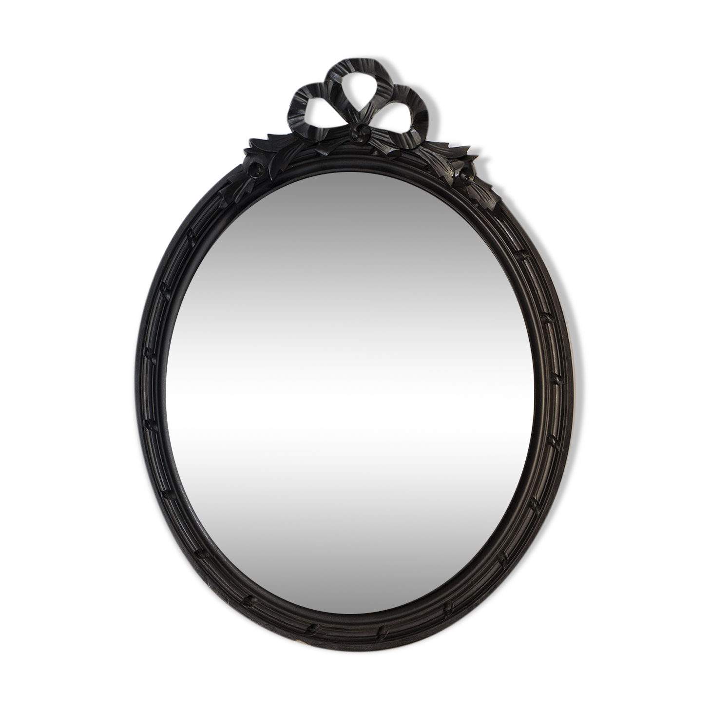 Miroir ovale au nœud rubané 112x52cm