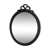 Oval mirror at ribboned knot 112x52cm