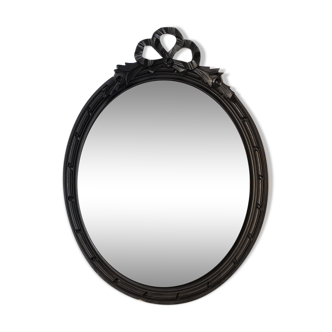 Miroir ovale au nœud rubané 112x52cm