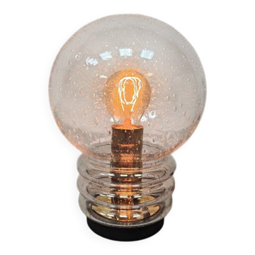 Vintage Bulb Bubble Glass Table Lamp Herbert Proft Glashutte Limburg
