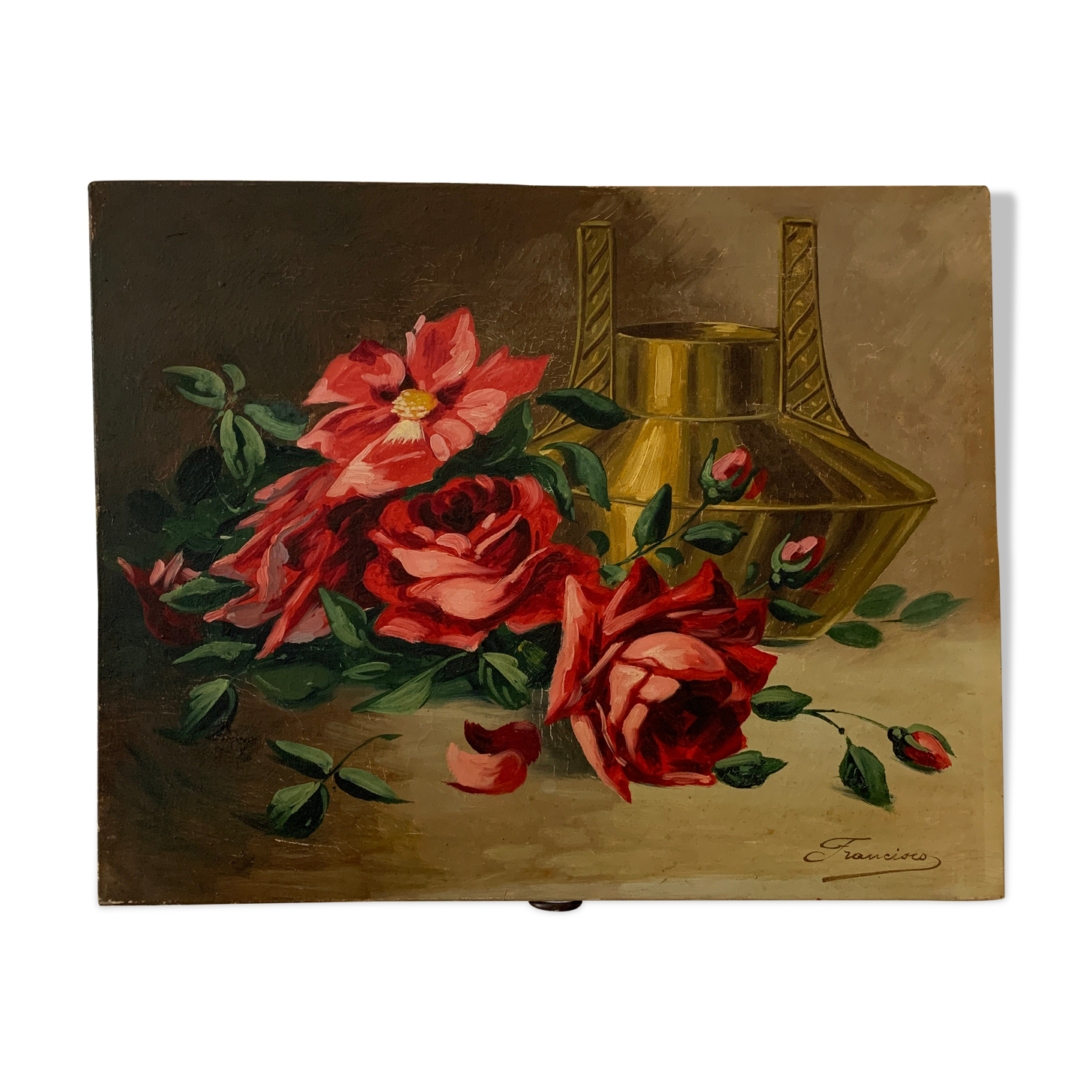 Ancienne peinture de roses