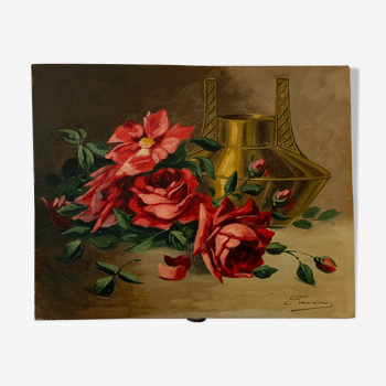 Old painting of roses
