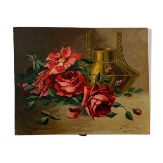 Ancienne peinture de roses