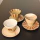 Set of 3 ceramic cups and their saucers – handmade