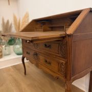 Carved oak secretary