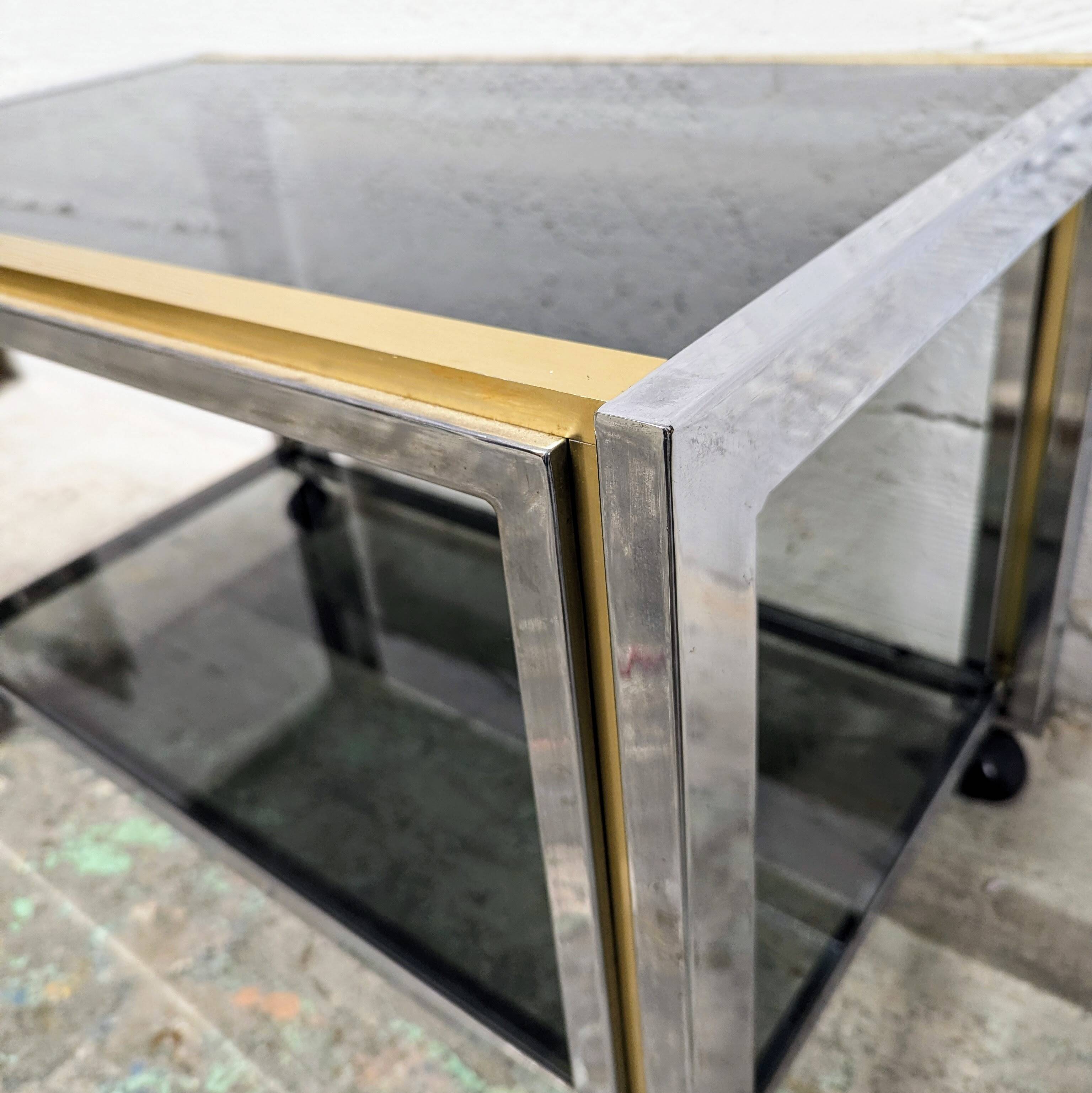 Vintage coffee table on wheels