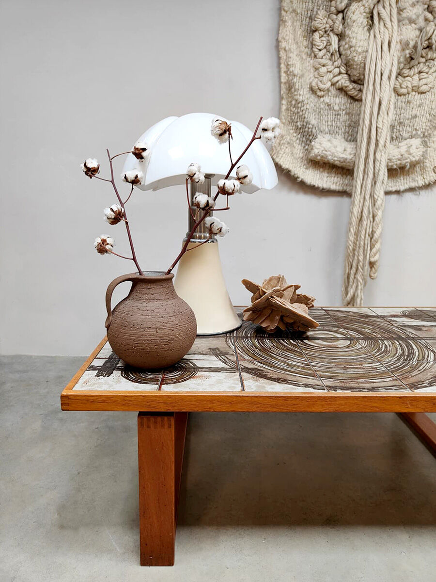 Danish teak ceramic vintage coffee table side table Ox-Art Trioh