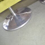 1960s sofa set with 2 seats and 2 armchairs in chartreuse fabric, original metal legs.