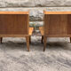 Pair of bedside feet compass solid oak vintage 1950