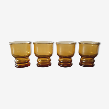 4 Cups/ amber glasses