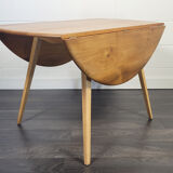 Ercol round drop leaf dining table, 1960s - no.14