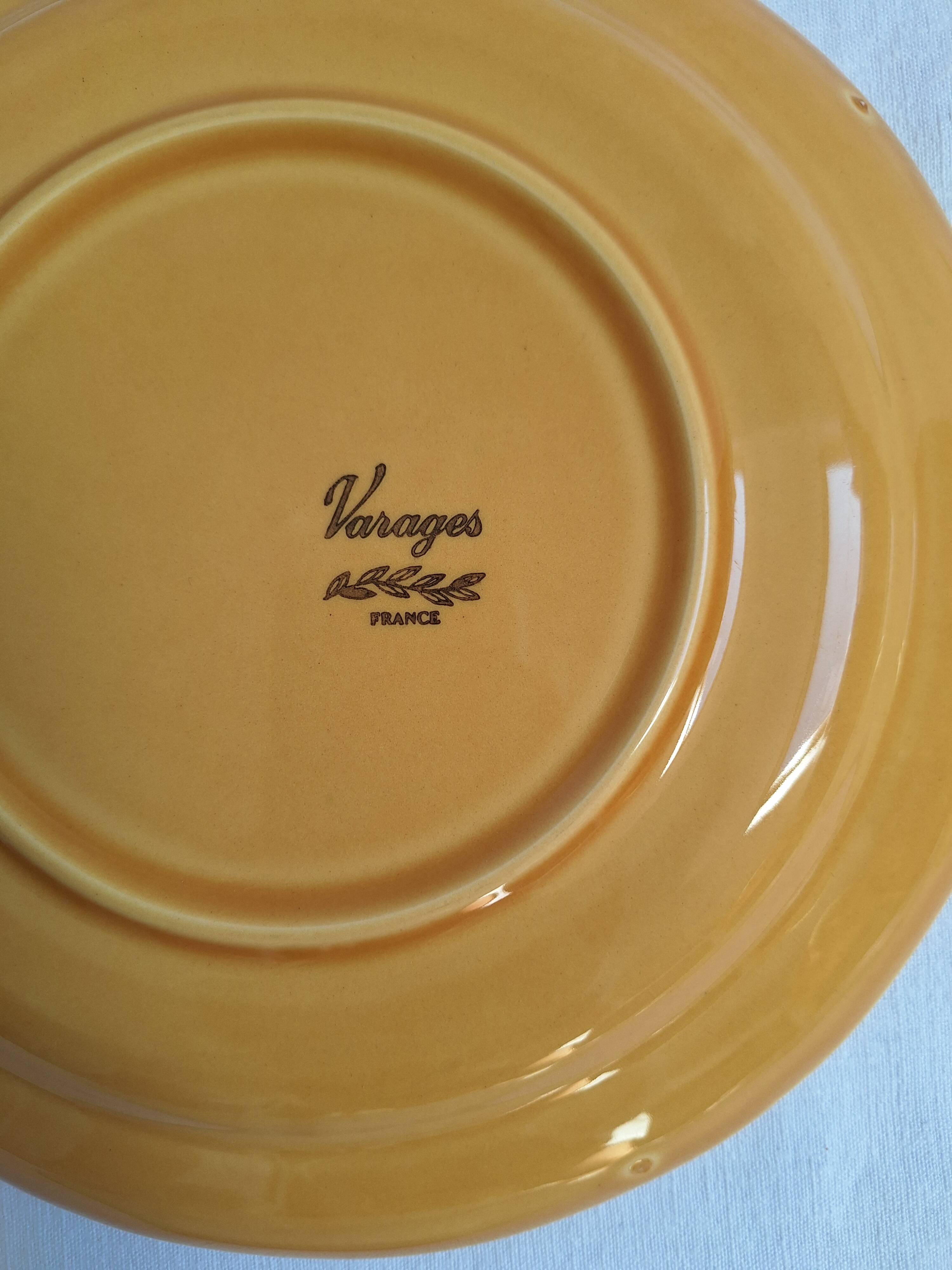 Vintage yellow orange and white dinner plates