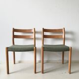 Pair of chairs by JL Moller for Hojbjerg Denmark 1960s teak