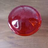 Vintage red designer glasses and carafe set, tumbler glass base