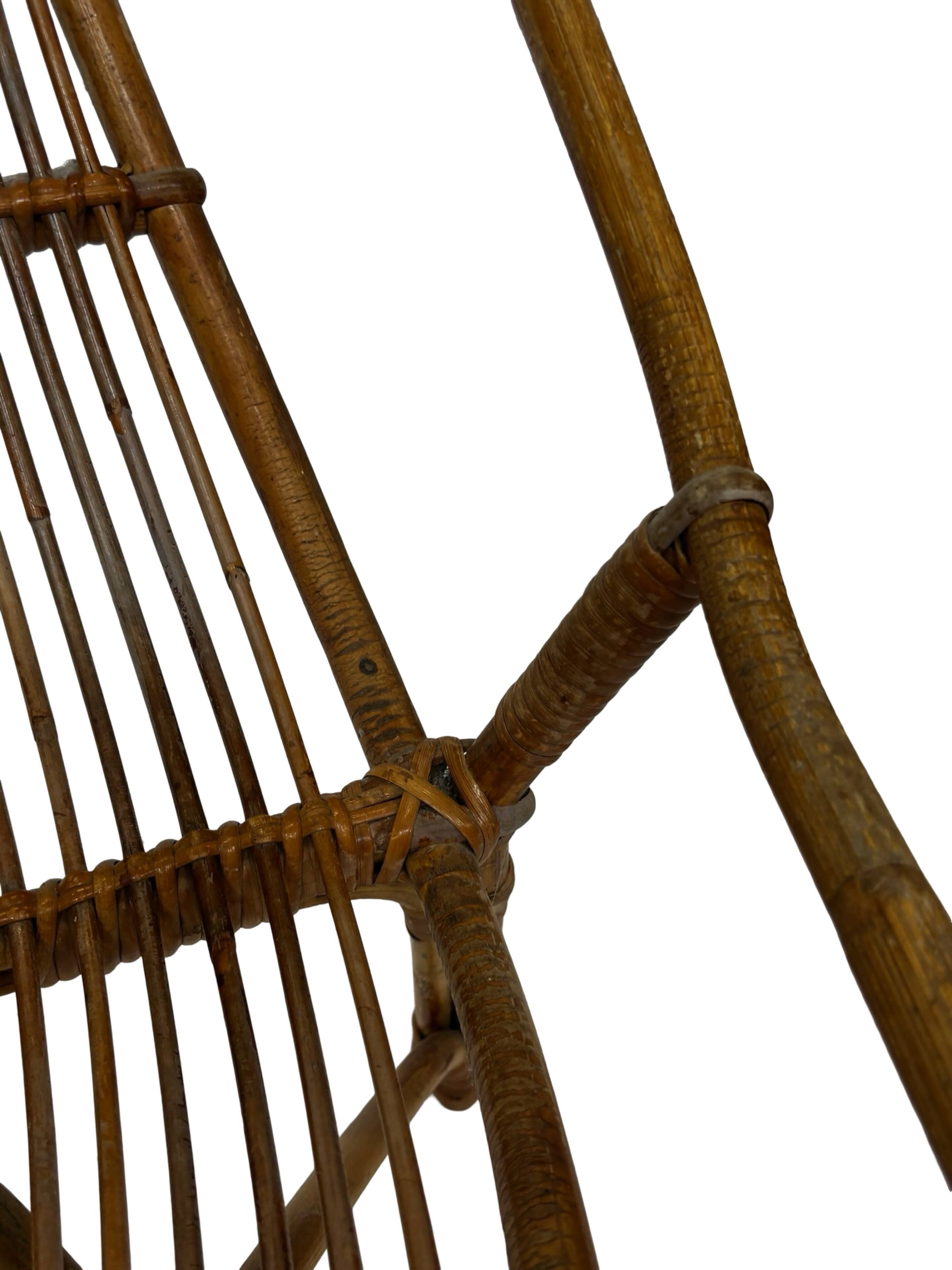 Vintage Rattan Chair Dirk Van Sliedregt Rohe Noordwolde 1960