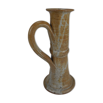 Old vintage stoneware candle holder