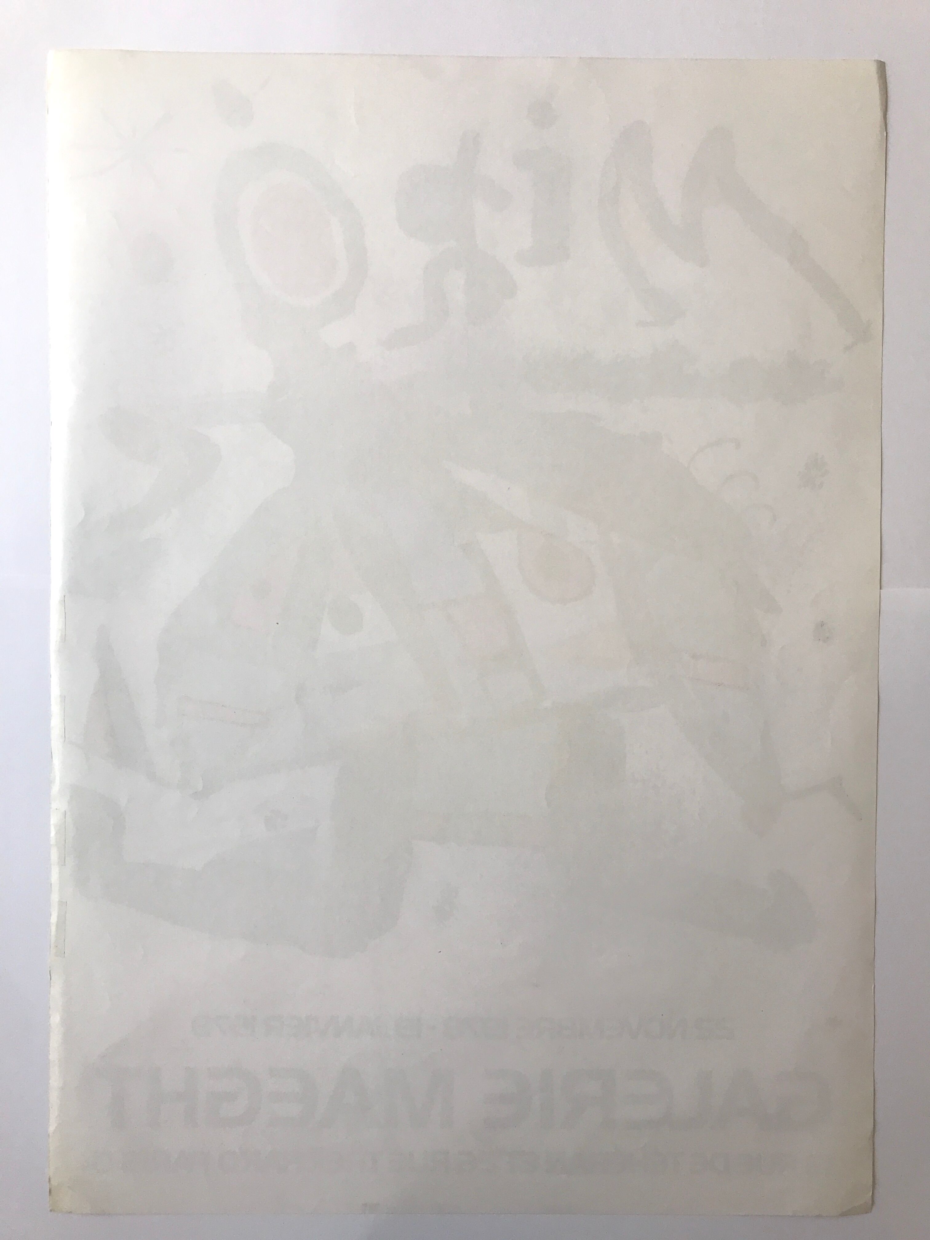 Poster in lithograph by Joan Miro, Galerie Maeght, 1978