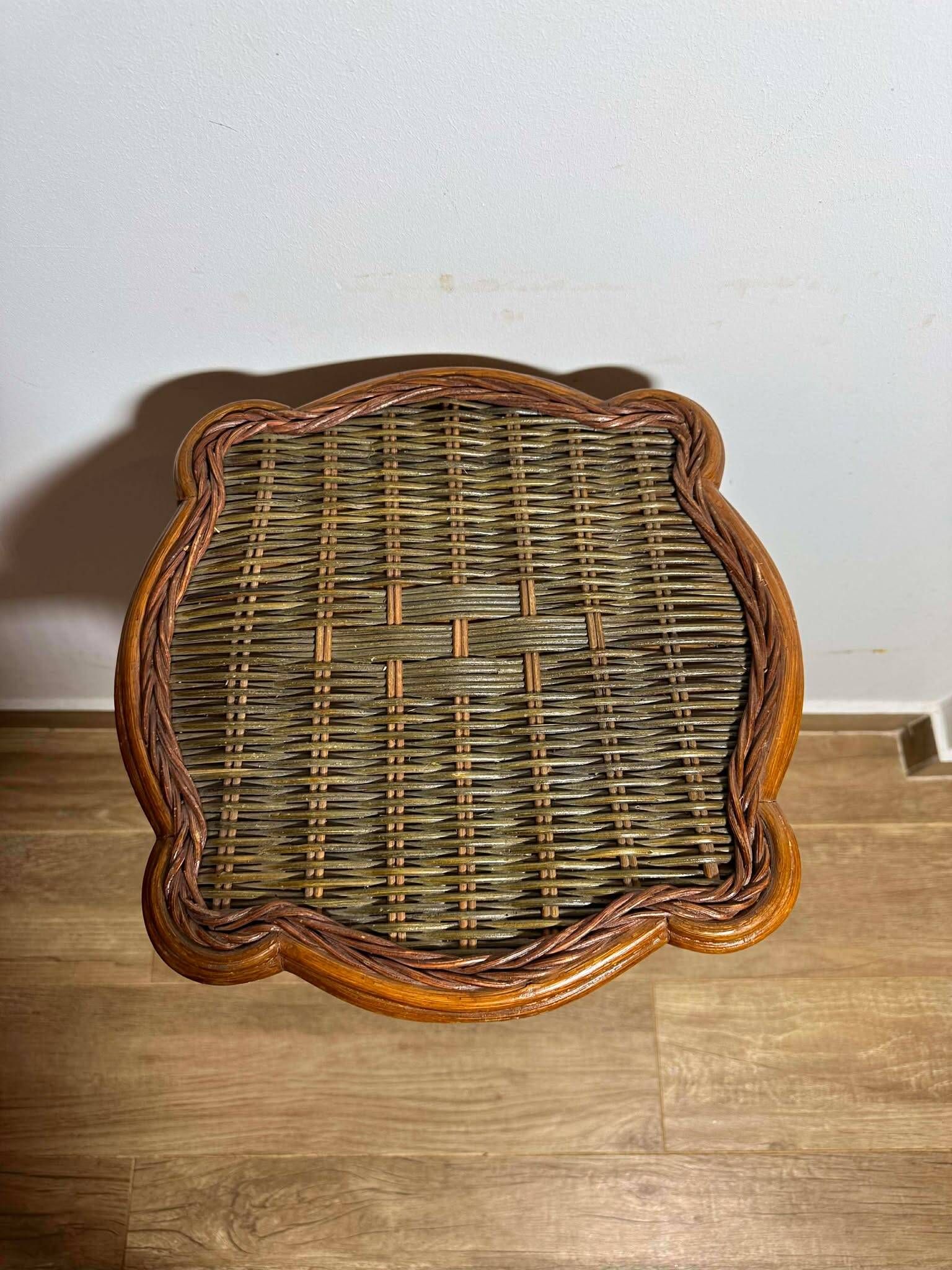 Rattan Plant Stand Cane Vintage Old Flower Vase Pot Garden Bamboo