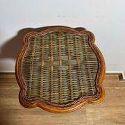 Rattan Plant Stand Cane Vintage Old Flower Vase Pot Garden Bamboo