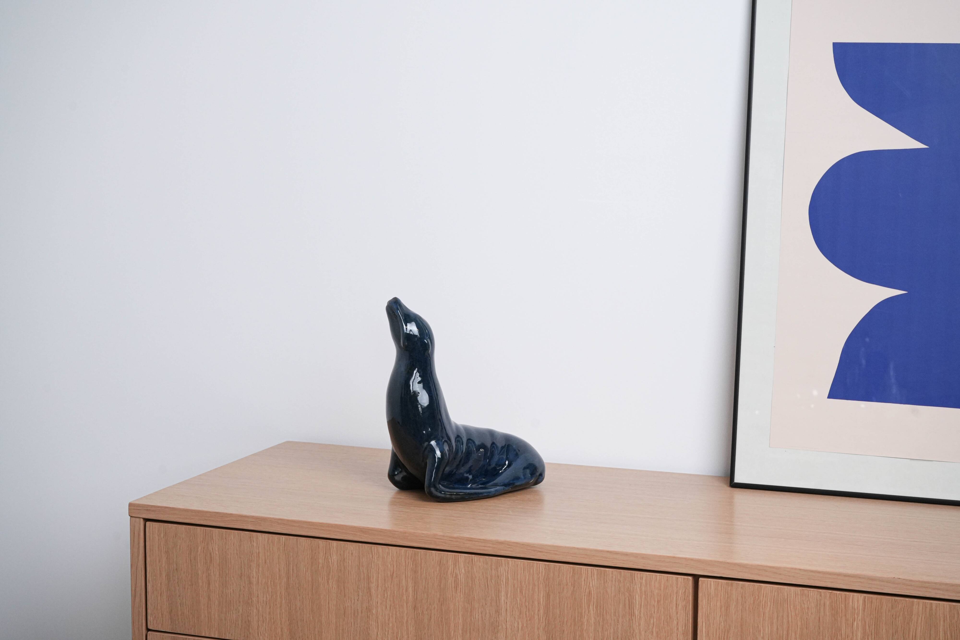 Ceramic seal figurine, Italian design, 1960s, made in Italy