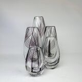 Midcentury collection of art glass vases by Vicke Lindstrand for Kosta Sweden.