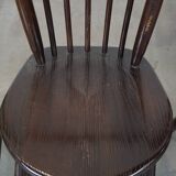 Set of 4 vintage wooden De Ster Gelderland design spindle chairs