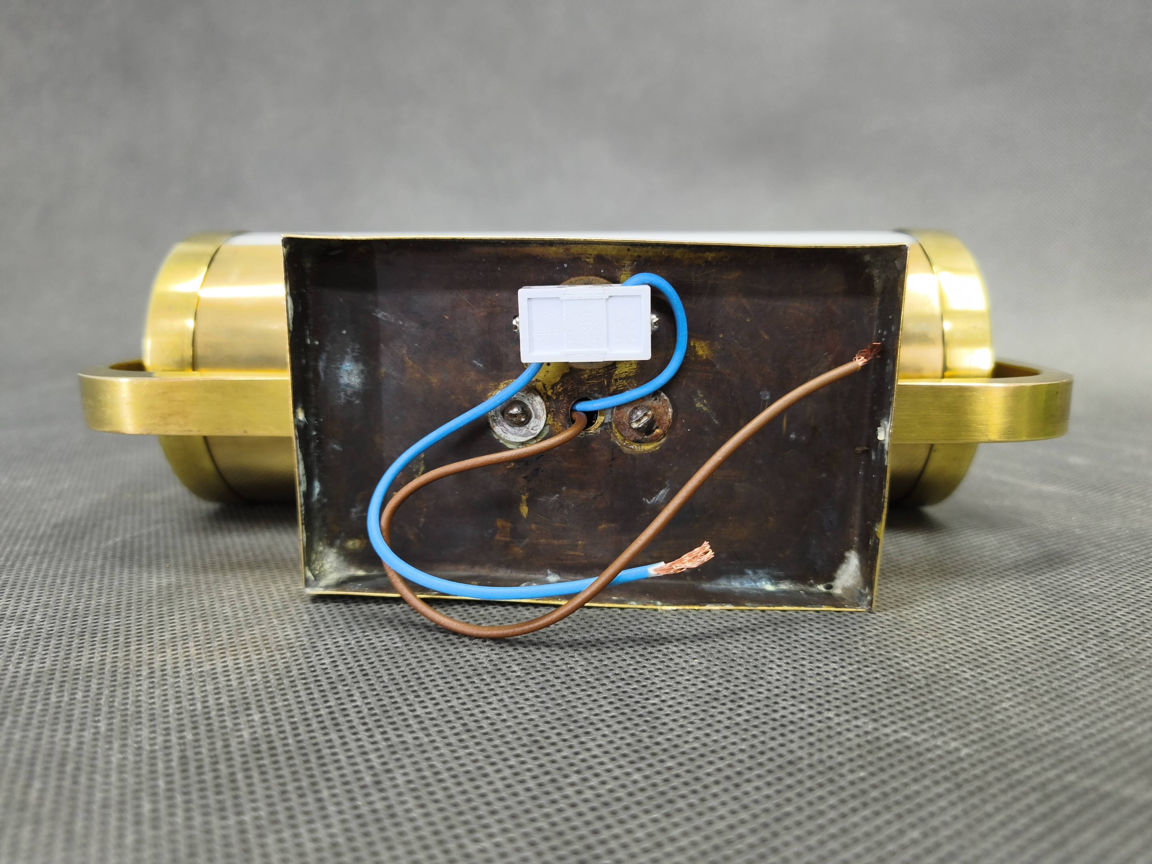 Bauhaus Brass Wall Lamp with Adjustable Glass Shade, 1930s