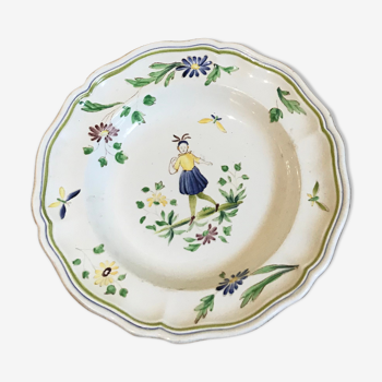 Hand-painted Moustiers plate