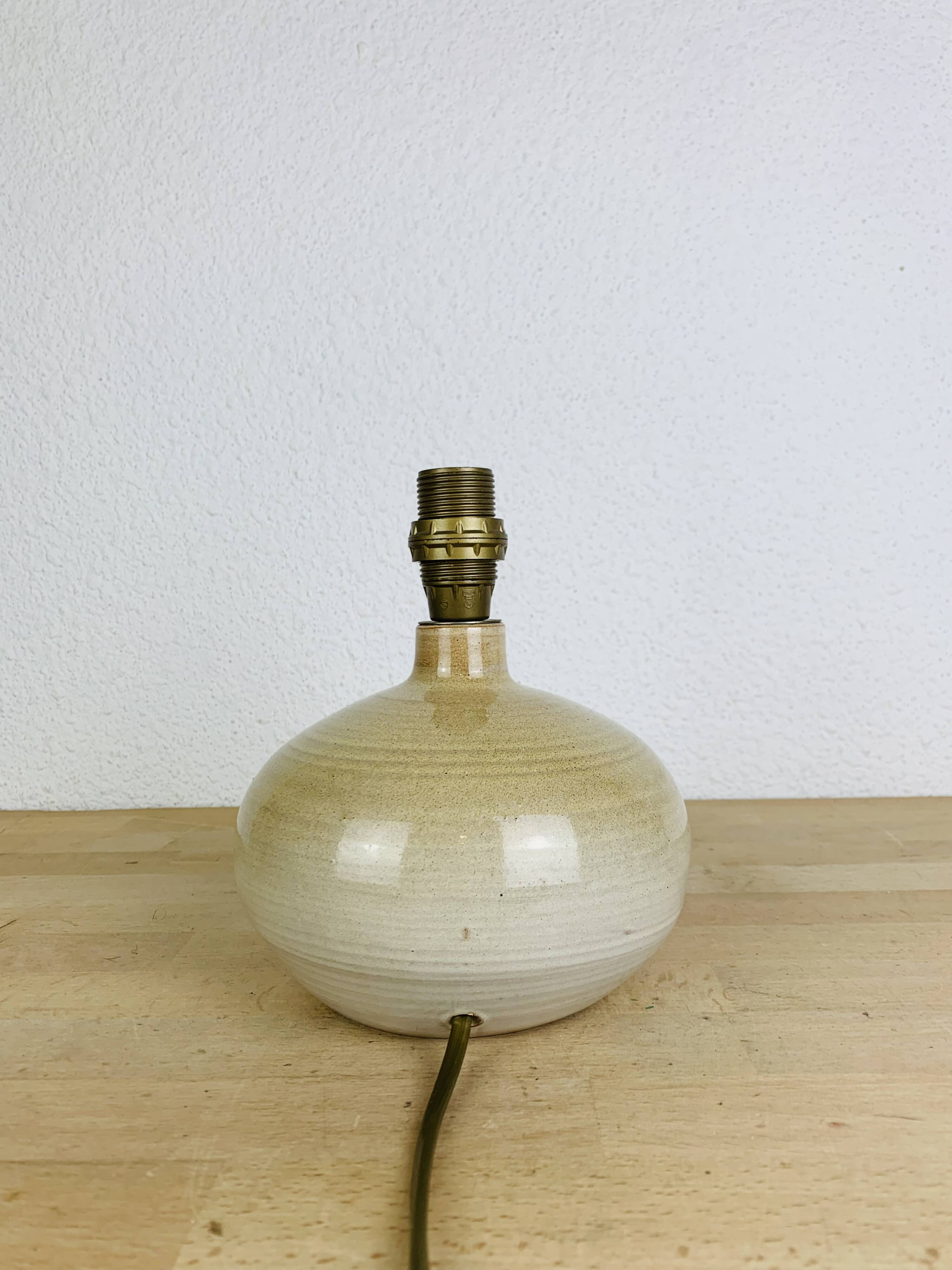 Vintage stoneware ball lamp, ceramic from the 70s